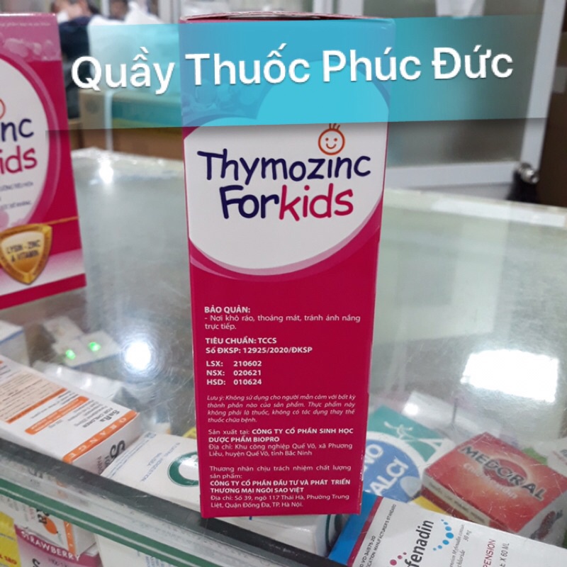 Thymozinc forkid giúp hỗ trợ hệ tiêu hoá ,giúp ăn ngon và tăng sức đề kháng hộp 20 ống
