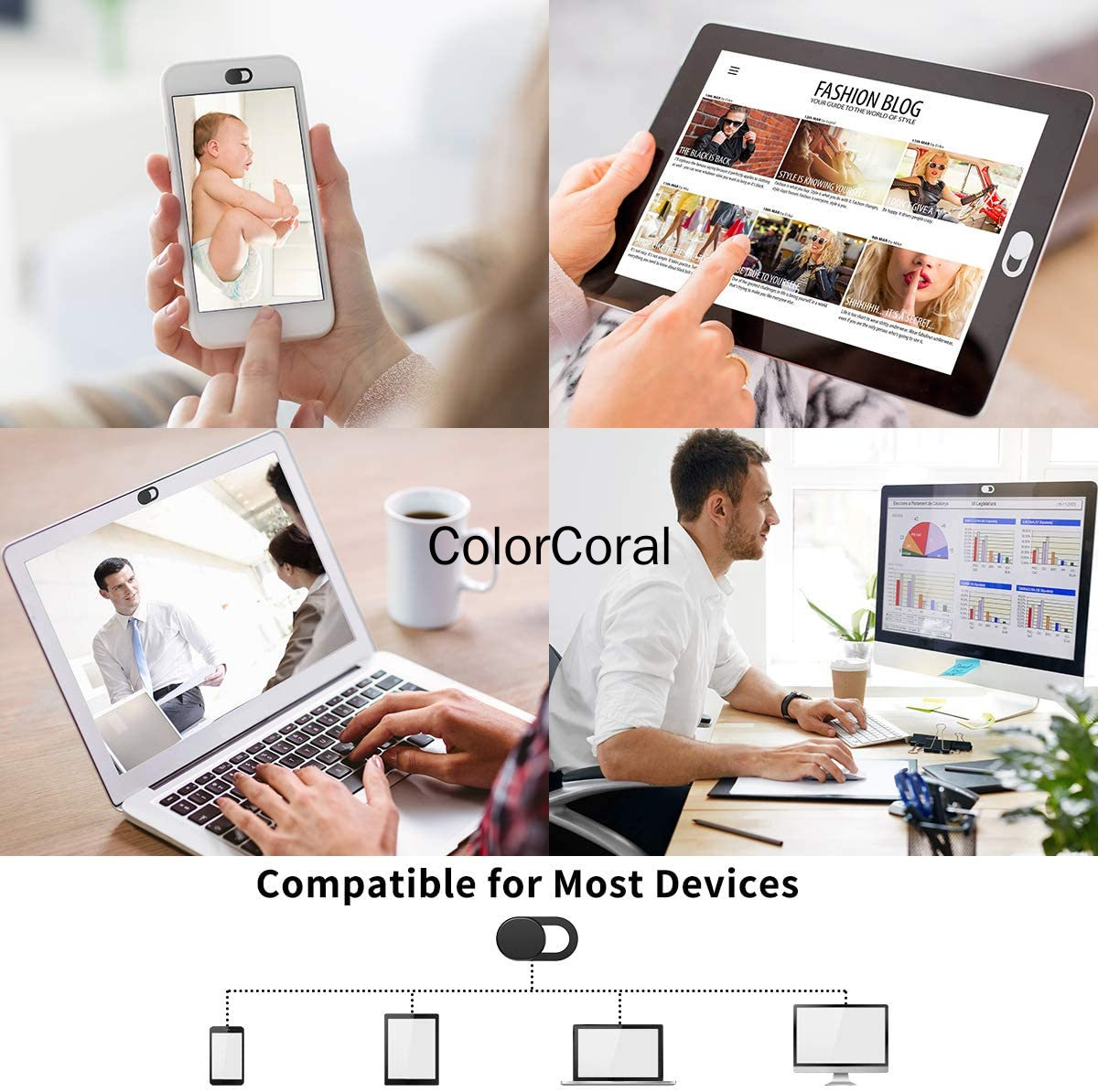 Set 6 nắp trượt bảo vệ ống kính webcam máy tính Laptop MacBook Mini/Air Pro iPhone iMac Echo Show iPad Video | BigBuy360 - bigbuy360.vn