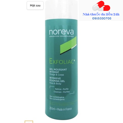 Noreva Exfoliac Foaming Gel 200ml gel rửa mặt dành cho da nhờn mụn - Nhà thuốc da liễu 24h