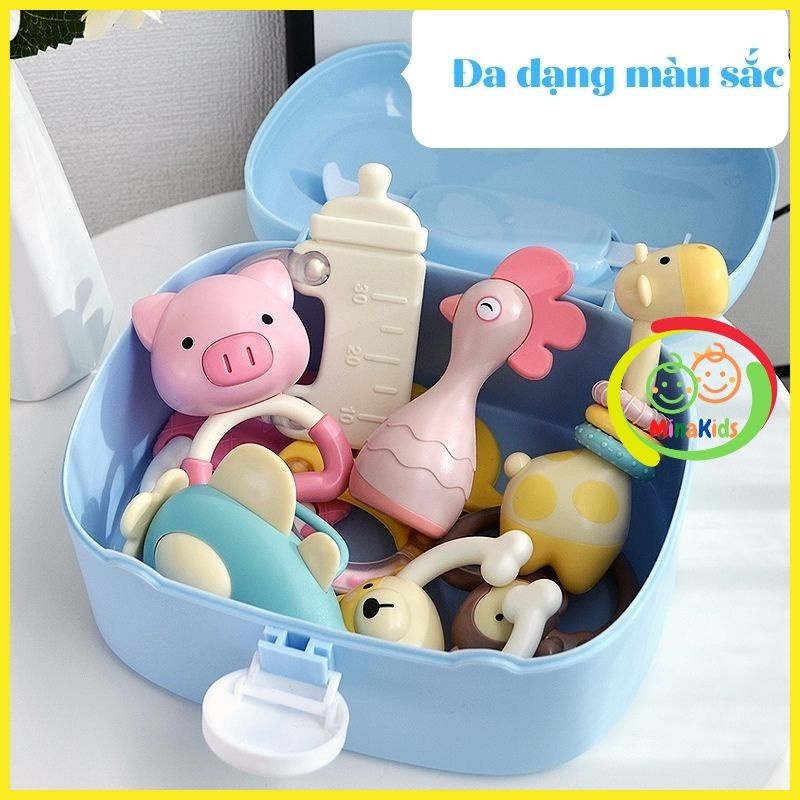 Xúc Xắc Gặm Nướu Goryeo Baby Hàn Quốc Lục Lạc Cho Bé Nhựa ABS An Toàn 9 món Hình Thú XX03