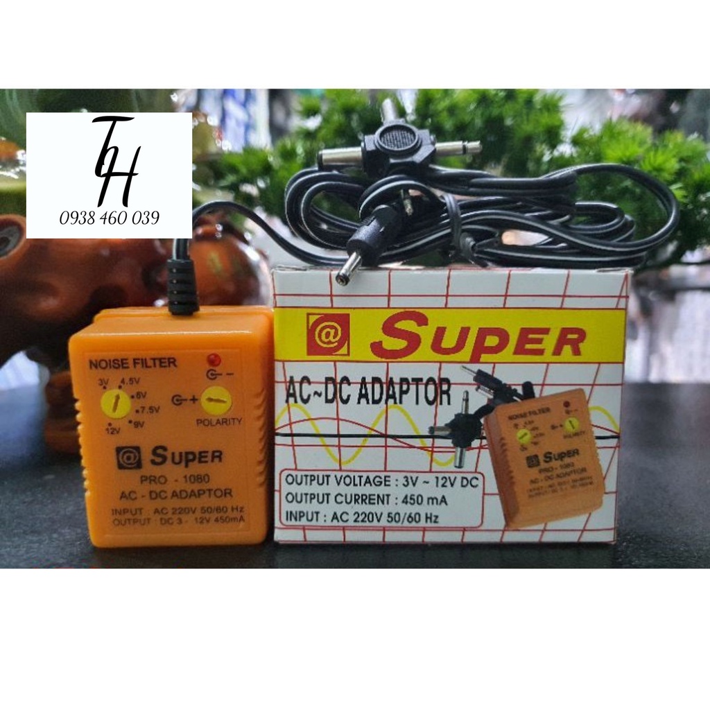 Bộ chuyển nguồn AdaptorSuper 3v 5v 9v 12v 13.5v 450mA----1000mA