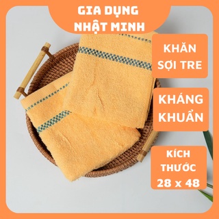 Khăn mặt tre cao cấp Bamboo, khăn sợi tre, kháng khuẩn kích thước 28x48