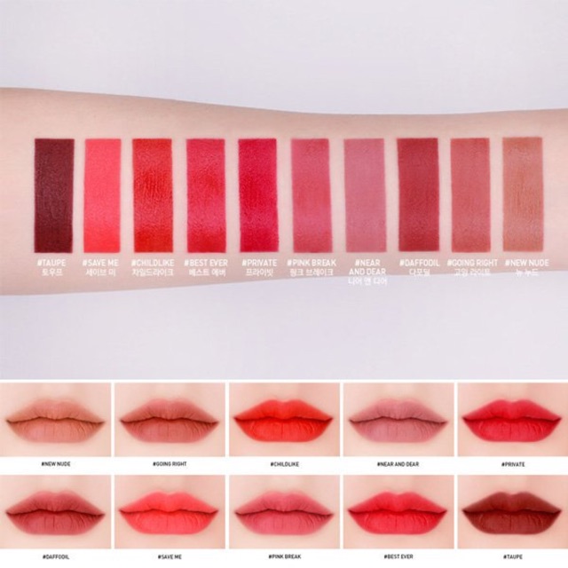 Son kem lì 3CE Velvet Lip Tint – Hàng Auth Chính hãng Hàn Quốc – Hot 2019