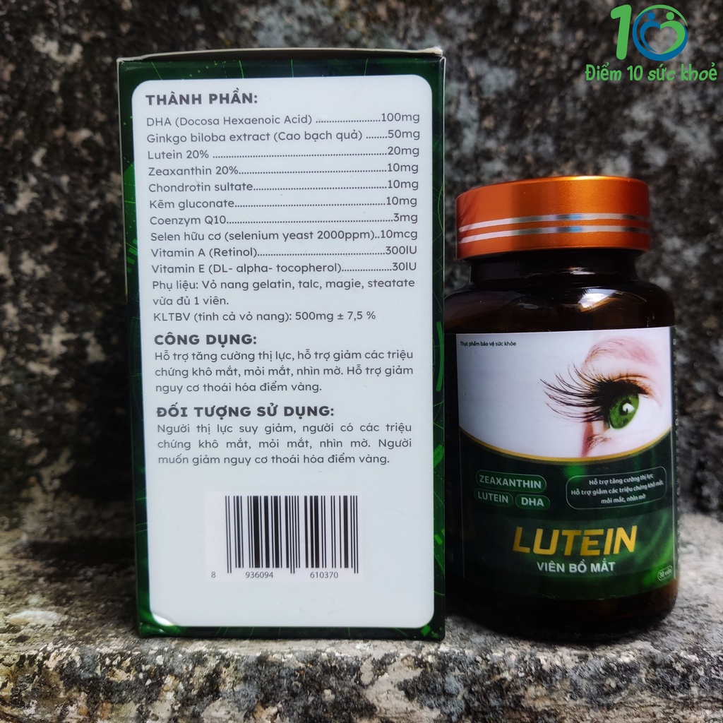 Viên uống bổ mắt LUTEIN tăng cường thị lực, giảm mỏi mắt, đau mắt – Hộp 30 viên