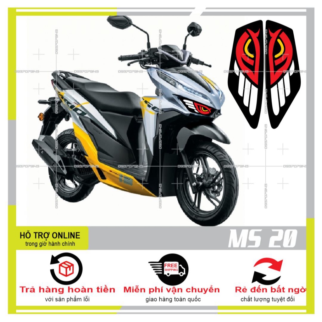 DECAL DÁN ĐÈN SƯƠNG MÙ XE VARIO 2020 (DECAL TRONG SUỐT) MS 20 - DUNG DECAL