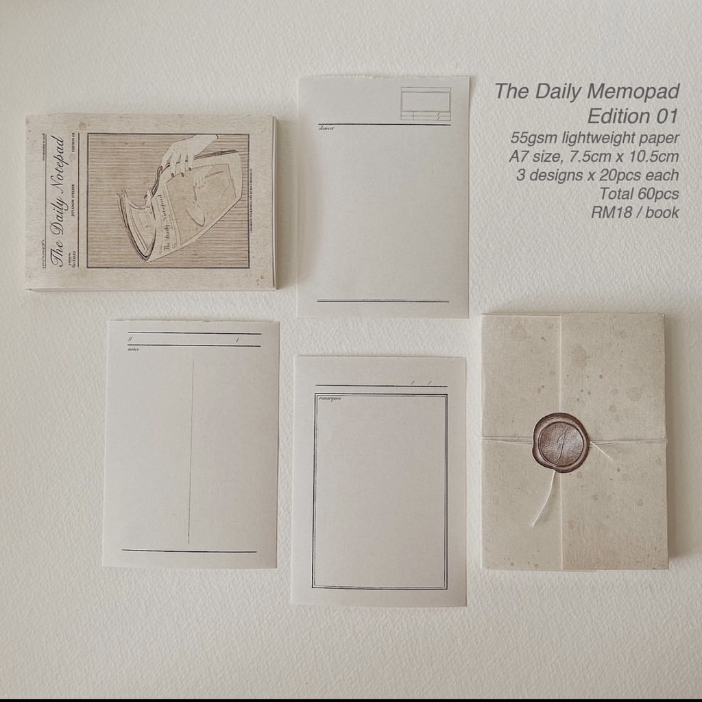 Sâu Nery - Set 12 tờ giấy ghi chú trang trí Daily Noted by Jieyanow