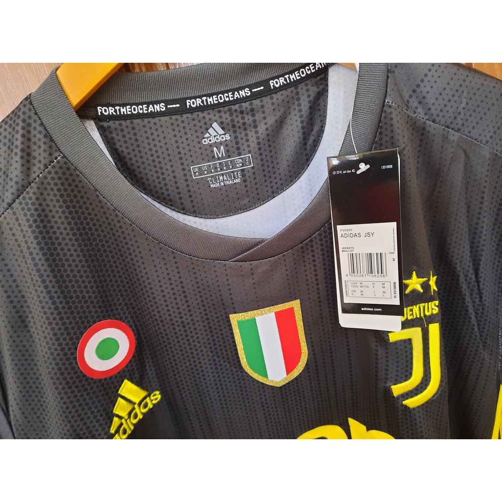 Áo Fan Juventus đen hàng thái đầy đủ logo