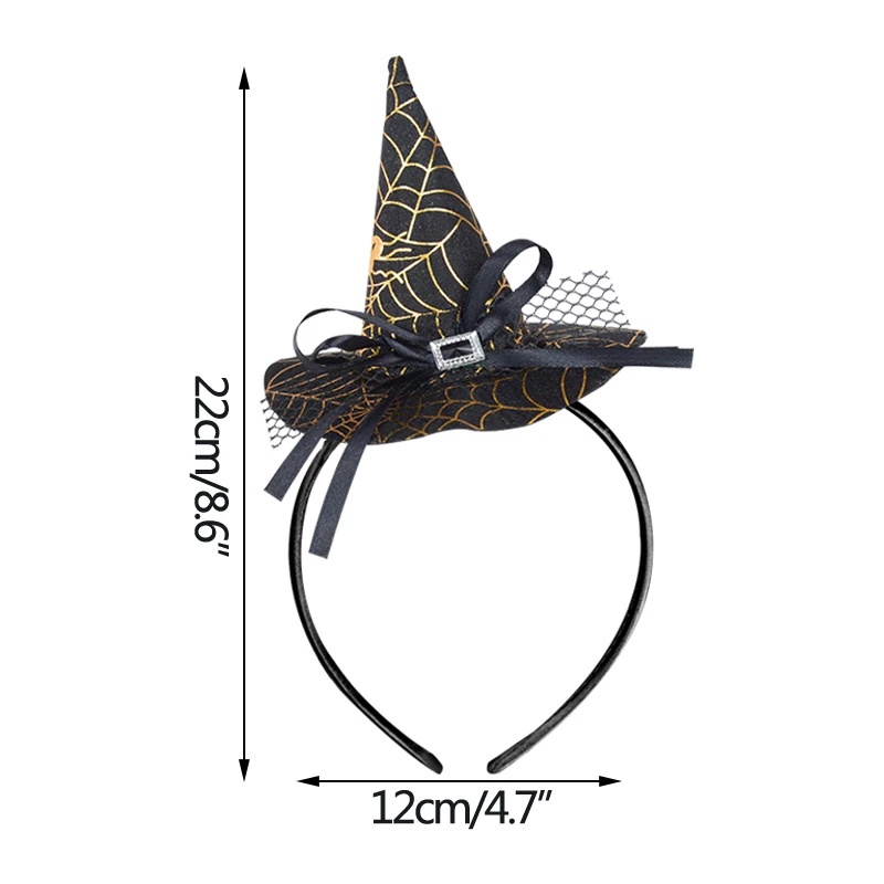 1 Băng Đô Cài Tóc Hình Nón Phù Thủy Hóa Trang Halloween