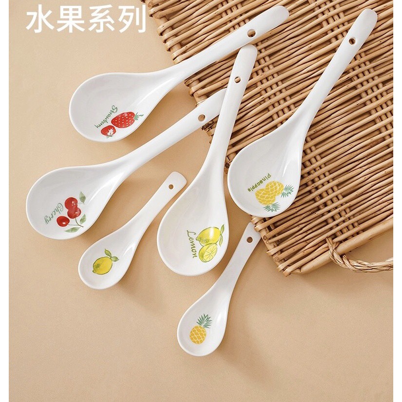 Thìa cơm,muôi canh gốm sứ Bộ bát đĩa decor siêu đáng yêu cực cao cấp