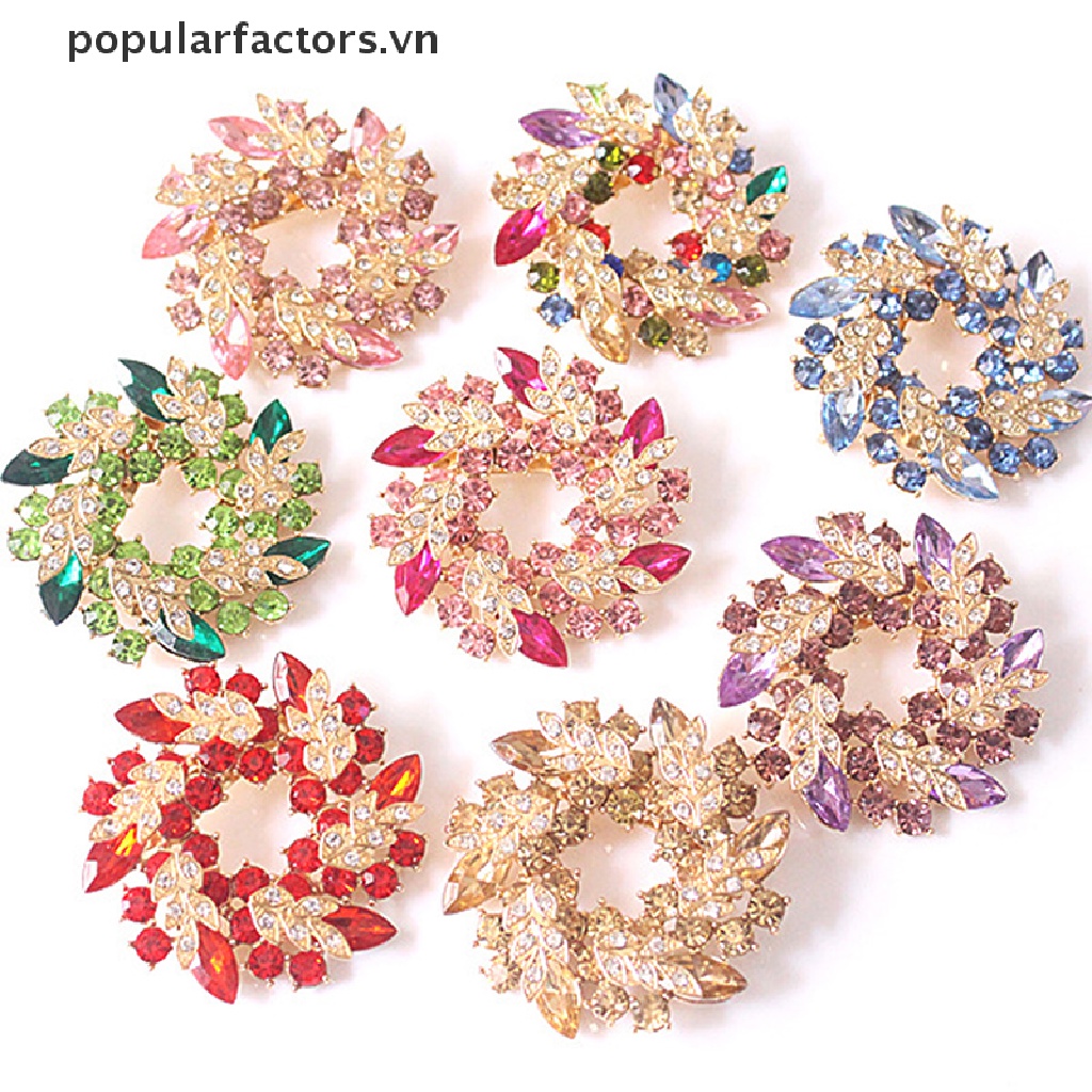 Ghim Cài Áo Hình Hoa Đính Đá Pha Lê Lấp Lánh