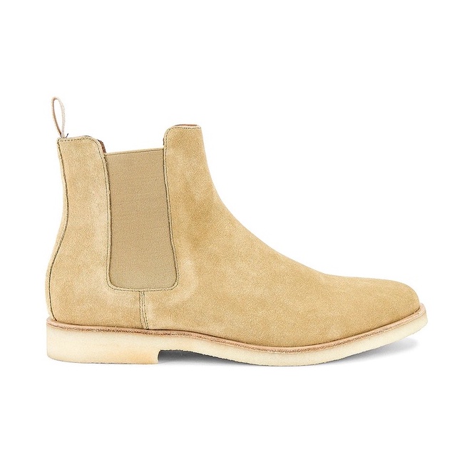Chelsea boots thời trang nam màu tan chất liệu da lộn đế crepe tăng chiều cao 3.5cm