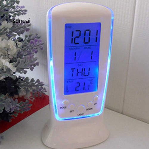Đồng hồ báo thức điện tử hiển thị nhiệt độ có đèn LED