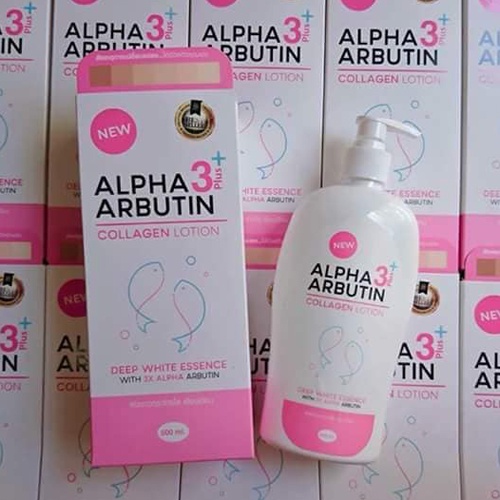 Sữa Dưỡng Thể Trắng Da Alpha Arbutin Collagen Lotion 3+ Plus Thái Lan Dưỡng Trắng Mềm Mại 500ml