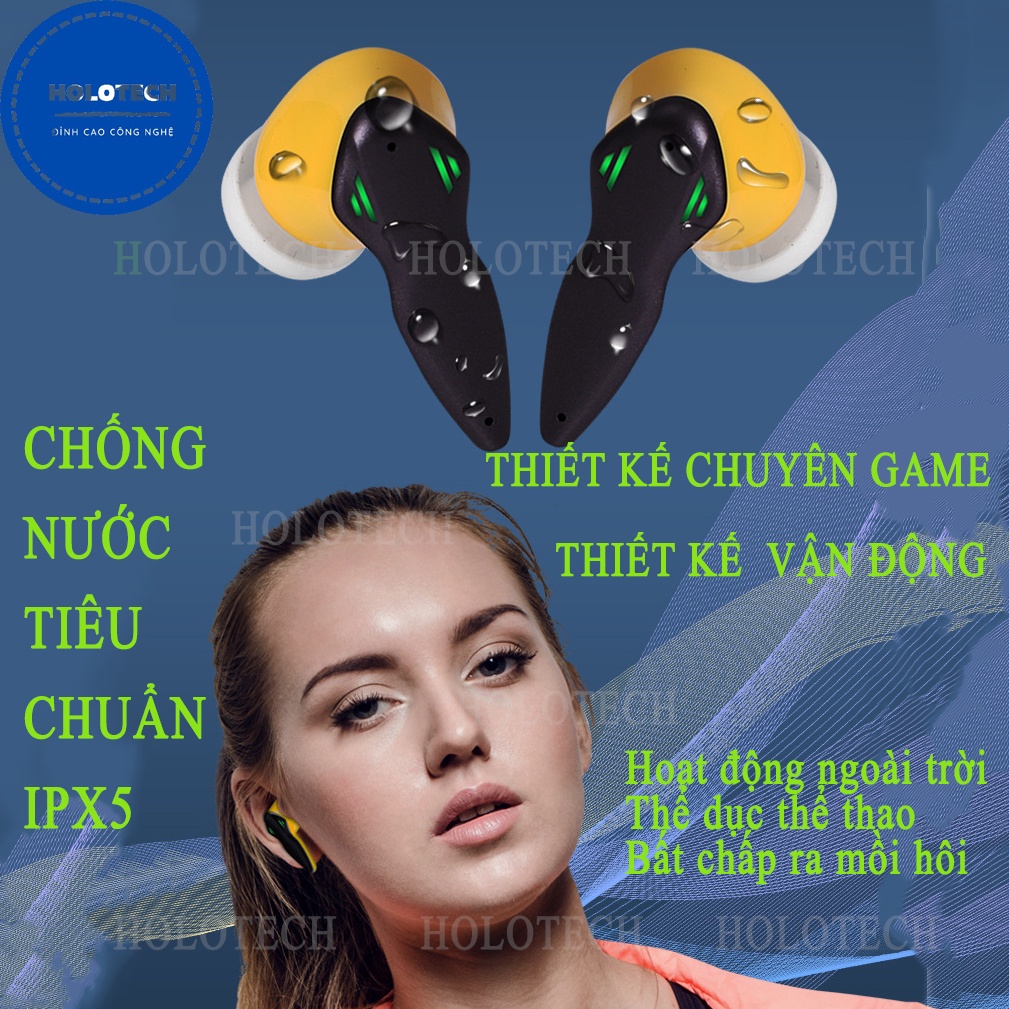 Tai Nghe Chơi Game HOLOCOM K86 Pro Bluetooth 5.2 Không Dây Có Mic Đàm Thoại Pin Khủng Âm Bass Mạnh Mẽ - Độ Trễ Cực Thấp