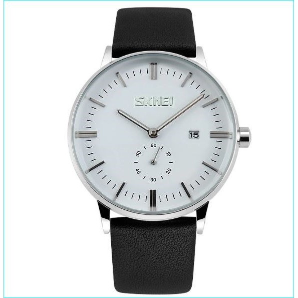 Đồng hồ nam SK042 dây da SKMEi (Trắng)