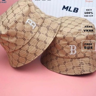 NÓN BUCKET M L B CHẤT VẢI COTTON HÀN QUỐC CAO CẤP, NÓN XÔ, NÓN THỜI TRANG MÃ M L BA20 MÀU NÂU