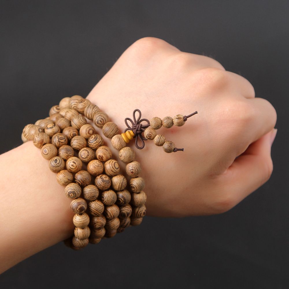 Vòng Tay Chuỗi Hạt Gỗ Thiết Kế Theo Phong Cách Phật Giáo