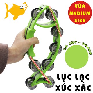 Lục lạc xúc xắc gõ bo nhựa hình con cá medium size (Màu Lá Cây)