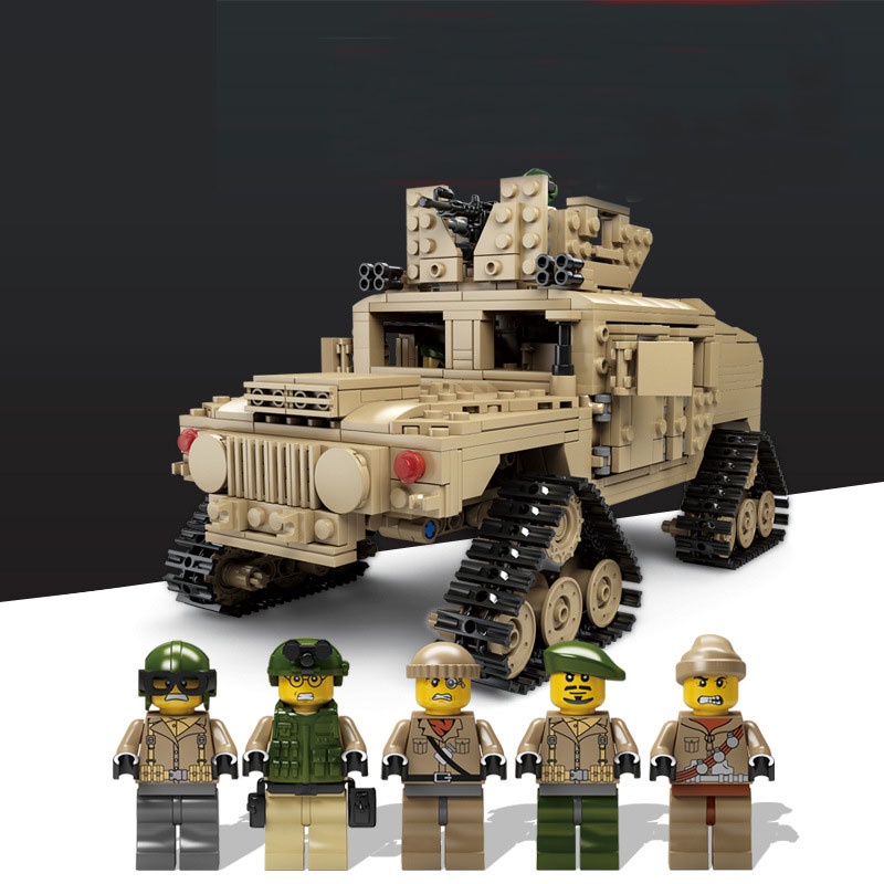 Bộ đồ chơi lắp ráp lego xe tăng M1A2 Abrams biến hình Hummer 1463 mảnh ghép giúp trẻ thông minh sáng tạo