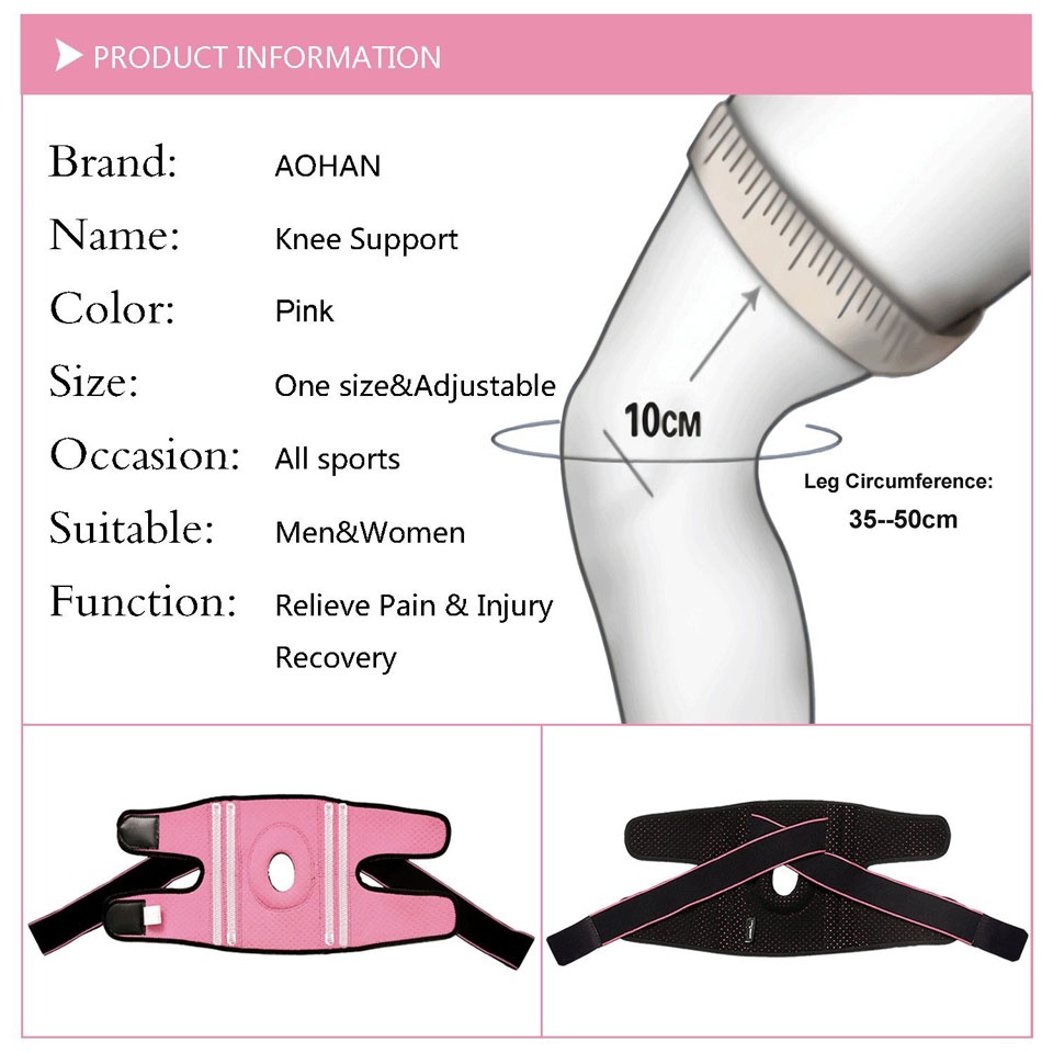 AOLIKES 1 Cặp Đai Quấn Bảo Vệ Đầu Gối Có Thể Điều Chỉnh