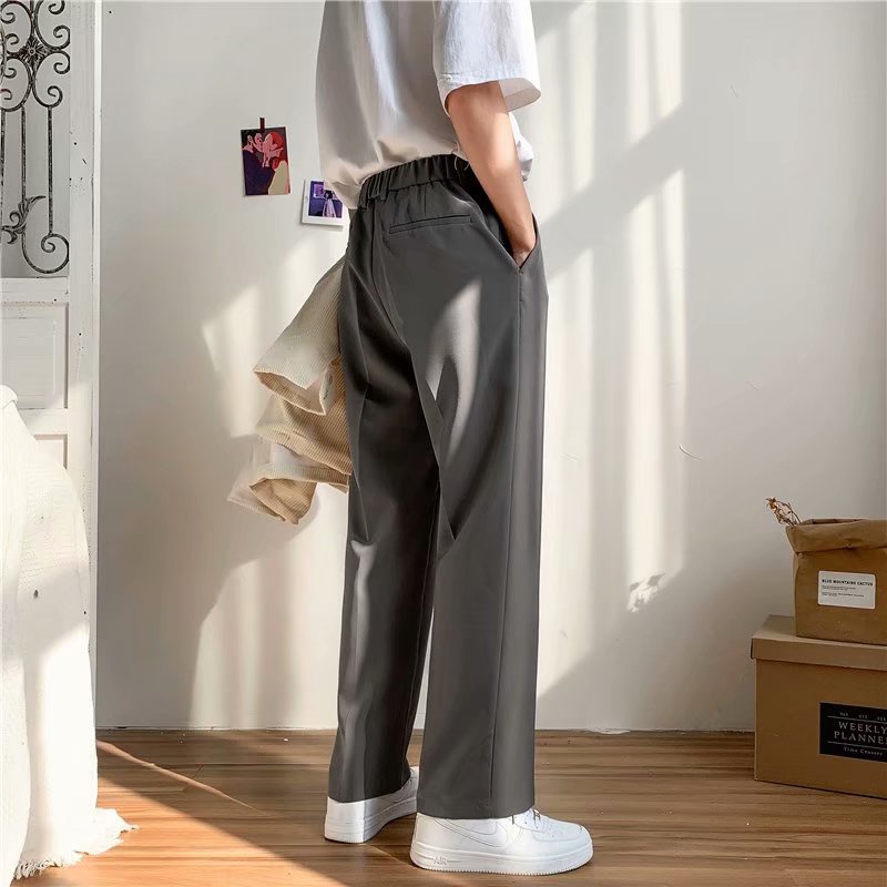Quần Dài Ống Rộng Màu Trơn Phong Cách Hàn Quốc Thời Trang Cho Nam quần ống rộng trắng bigsize quần jogger nam ống rộng  simple quần kaki nam quần baggy nam