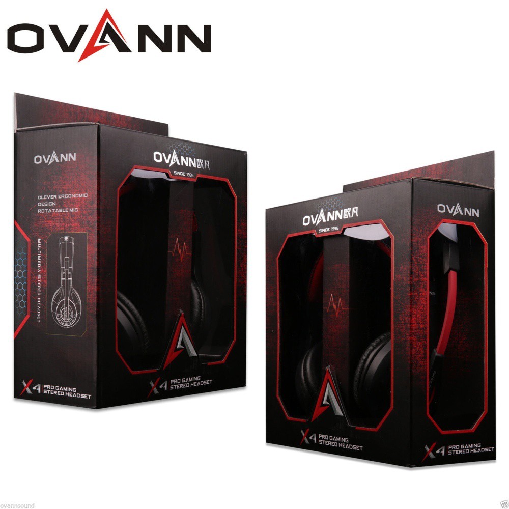 Tai nghe chụp tai Ovann X4 Pro Gaming Headsets Ovann X4 (Đen Đỏ)+ Tặng đầu chia âm thanh 2 cổng Jack 3.5mm