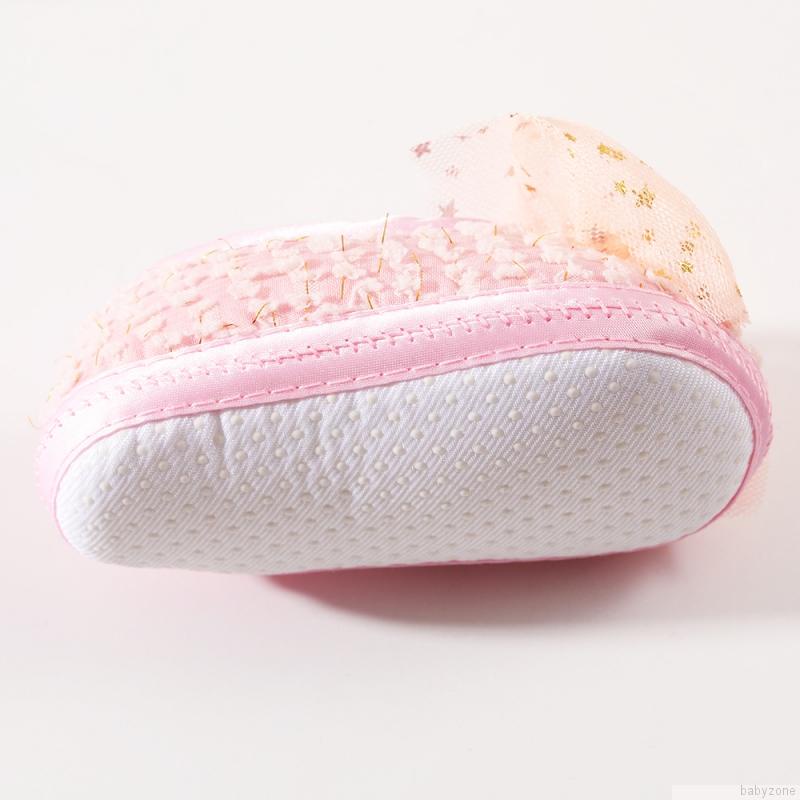 Giày búp bê đế mềm đính nơ cho bé gái tập đi