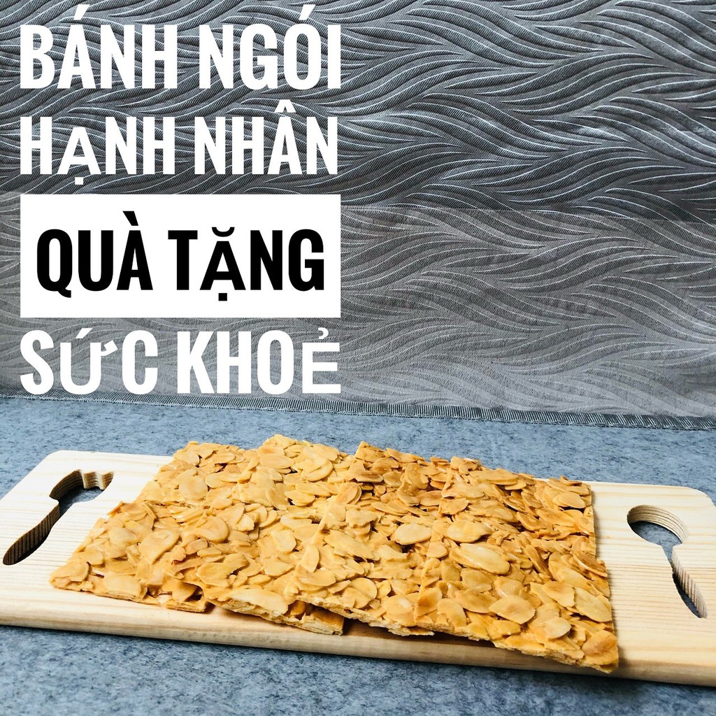 Bánh Ngói hạnh nhân được làm từ bột mì nguyên cám, hạnh nhân cắt lát, sản phẩm hoàn hảo cho người đang lên kế hoạch giảm