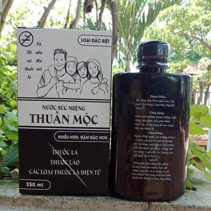 Nước Súc Miệng Thuần Mộc 250ml Giúp Làm Sạch Khoang Miệng Hỗ Trợ Cai Thuốc Lá