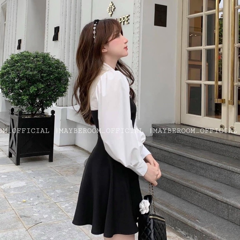 Đầm sơ mi thanh lịch tay dài dáng xoè xinh xắn bigsize 50-90kg
