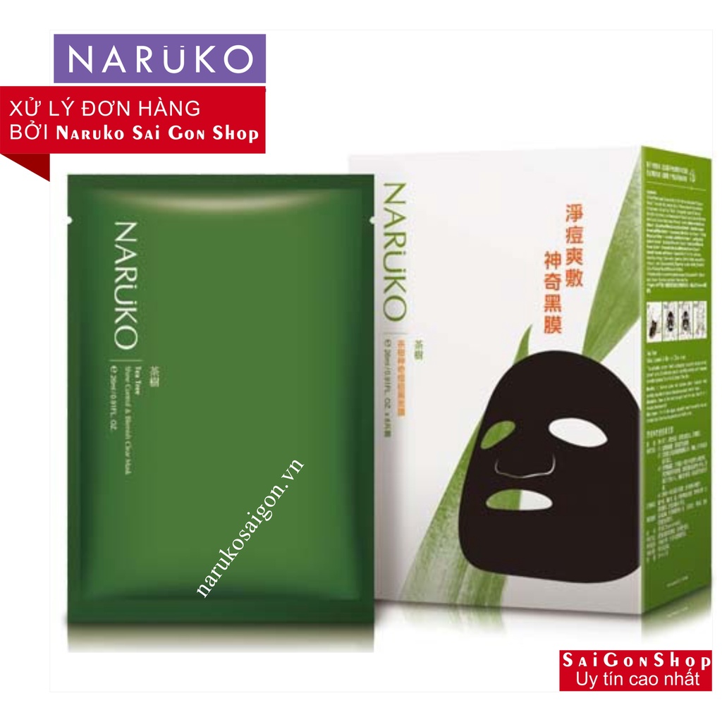 Mặt nạ Naruko tràm trà nguyên hộp và lẻ miếng- Tea Tree Shine Control and Blemish Clear Mask