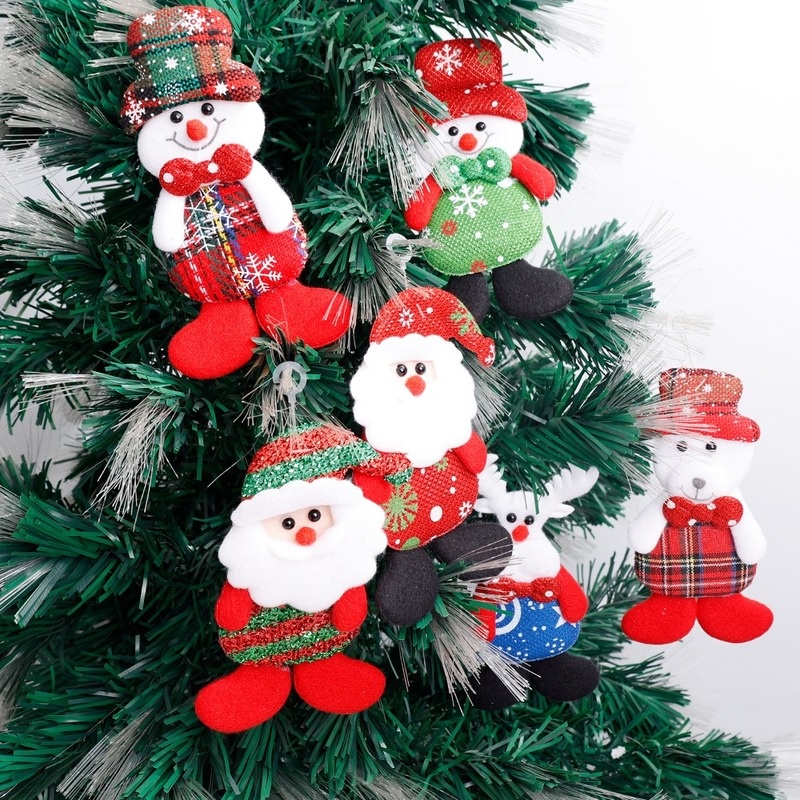 Set 12 Búp Bê Vải Treo Trang Trí Cây Thông Giáng Sinh