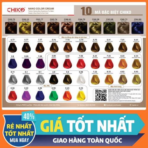 Thuốc nhuộm tóc Chiko(k kèm oxy)