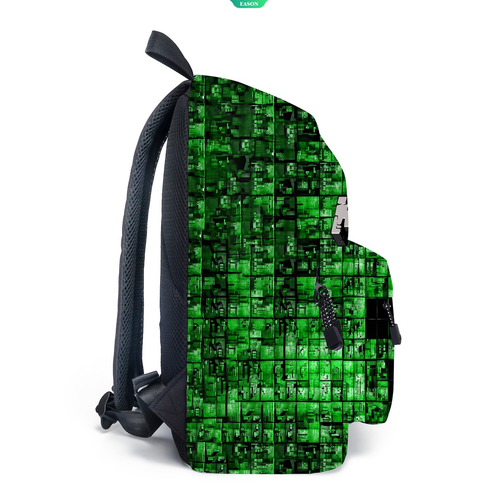 Ba Lô Nylon Chống Nước In Hình Nhân Vật Hoạt Hình Minecraft Thời Trang