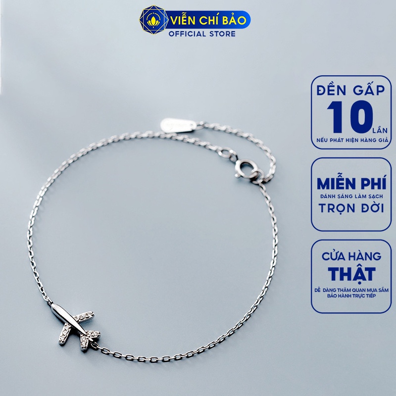Lắc tay bạc nữ hình máy bay chất liệu bạc 925 thời trang phụ kiện trang sức nữ thương hiệu Viễn Chí Bảo L400715x1