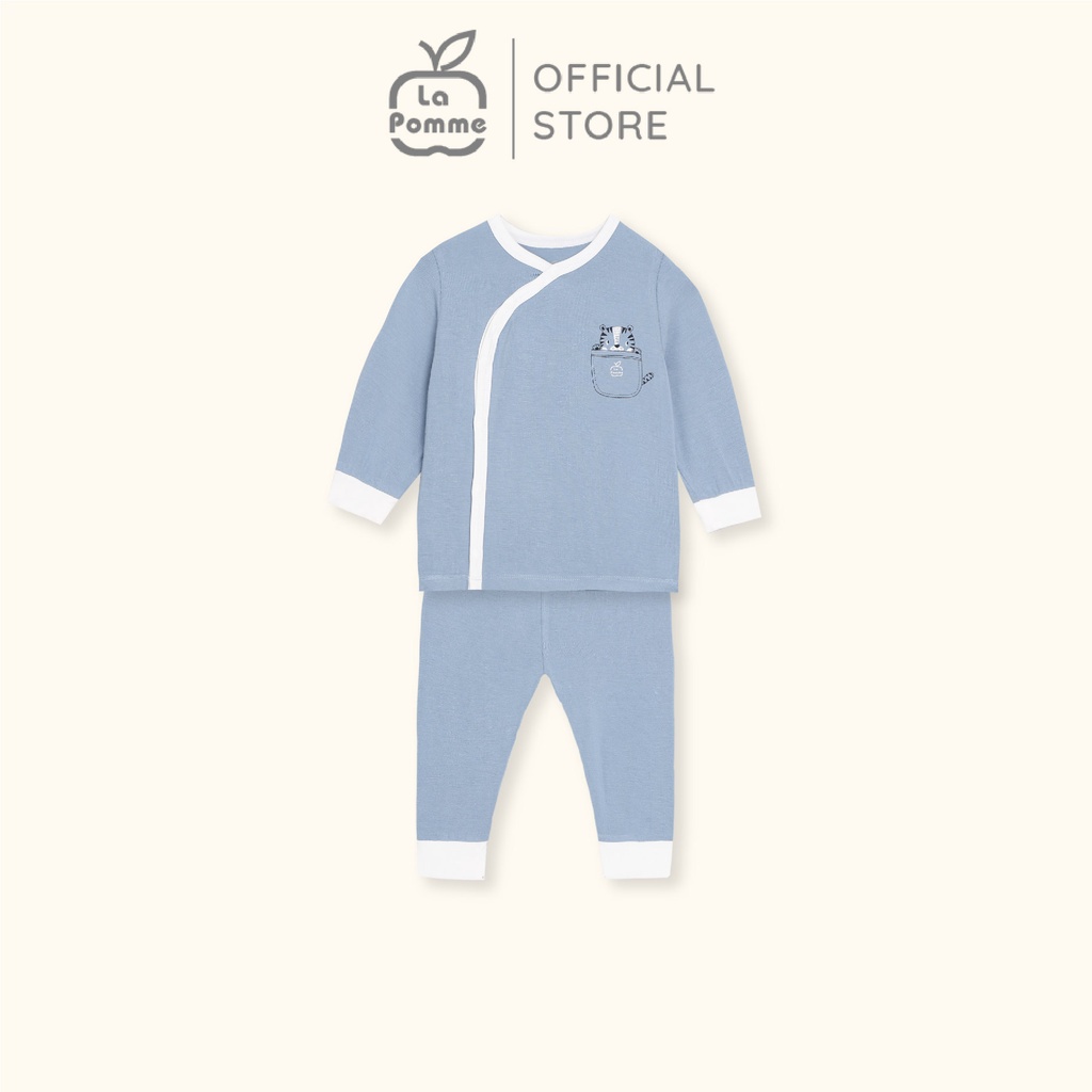 Lapomme sơ sinh La Pomme Bộ đồ dài tay cúc giữa,cúc lệch, body Tiger Cub (CTV)