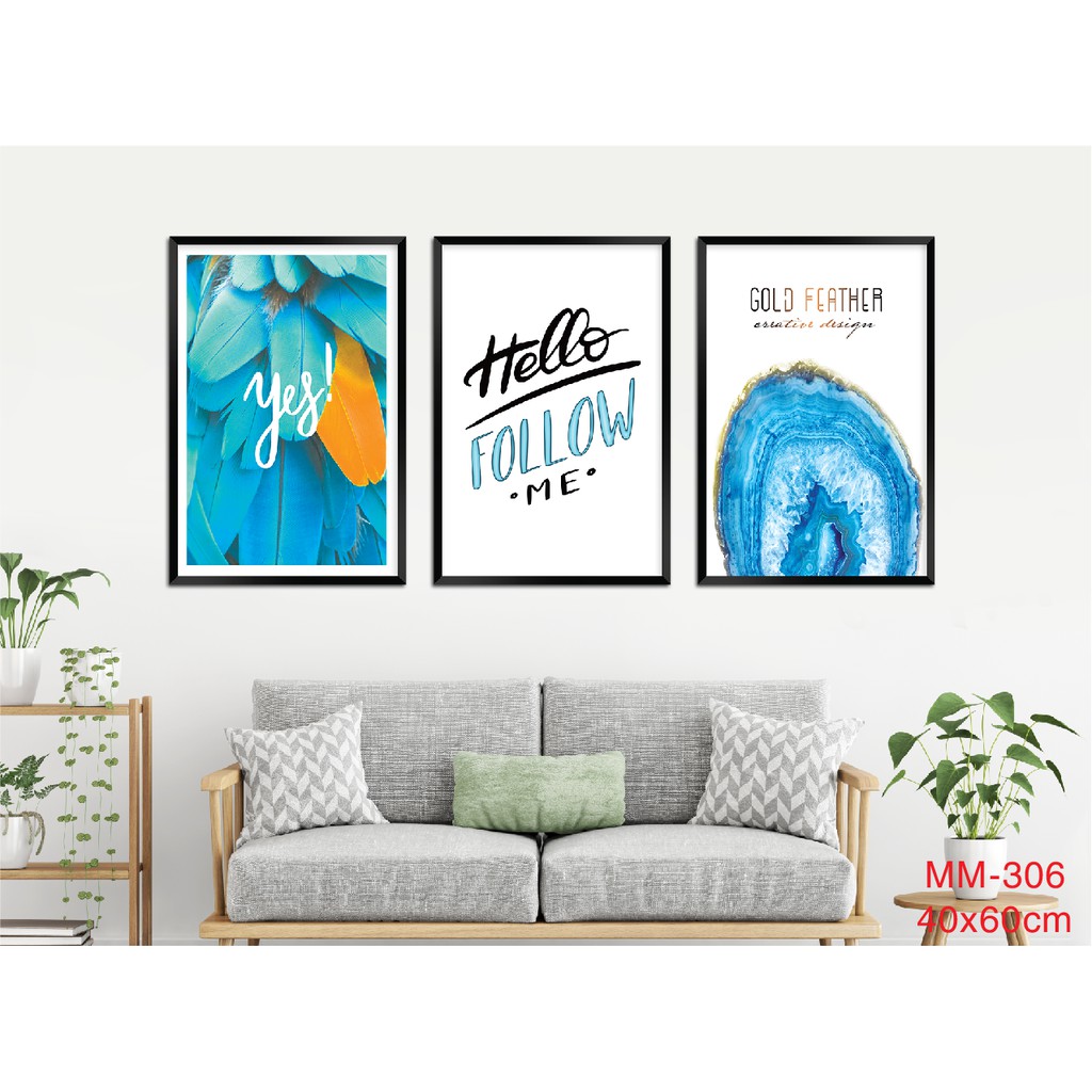 CANVAS KIM TUYẾN CAO CẤP - TRANH BỘ 3 TREO TƯỜNG CỠ ĐẠI - GIÁ RẺ KÈM KHUNG - TRANH TRỪU TƯỢNG- MELYHOME- TB30910FGC7