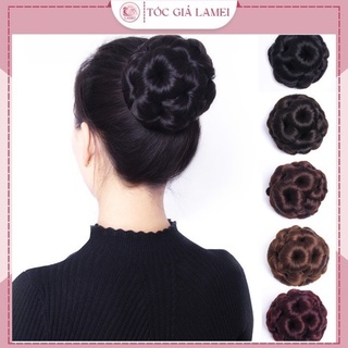Tóc Giả Búi Hoa Trung Niên Cao Cấp