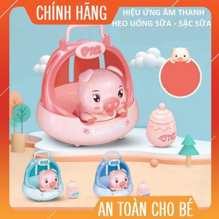 Đồ chơi heo uống bình sữa hiệu ứng âm thanh kêu và tiếng uống sữa siêu cute cho bé