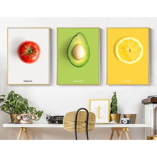 Bộ 3 tranh dán tường HD Trái cây HTp_132 KT 30 x 45 cm