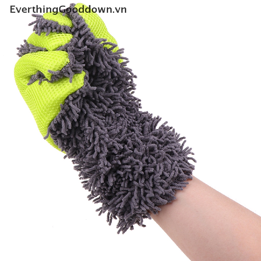 Everthinggooddown 1 Găng Tay Bọt Biển Rửa Xe Hơi Bằng Sợi Nhỏ Chăm Sóc Bên Ngoài Nội Thất