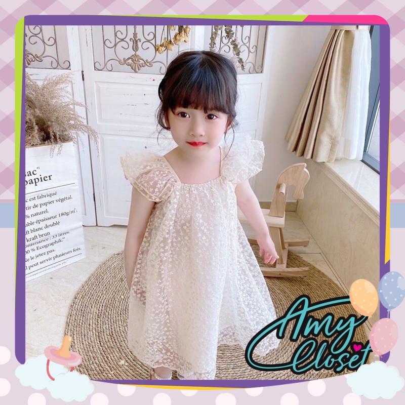 Đầm Công Chúa Phối Ren 2 Lớp Cho Bé Gái