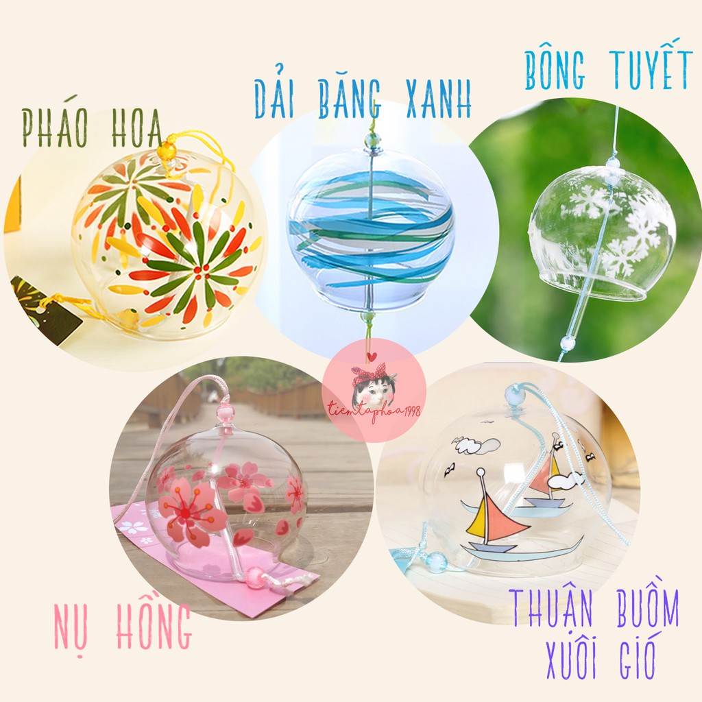 Chuông gió Furin Thủy Tinh Nhật Bản [20 MẪU] Cầu May mắn