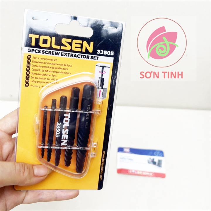 TOLSEN Bộ 5 mũi taro lấy ốc gãy Screw Extractor 33505