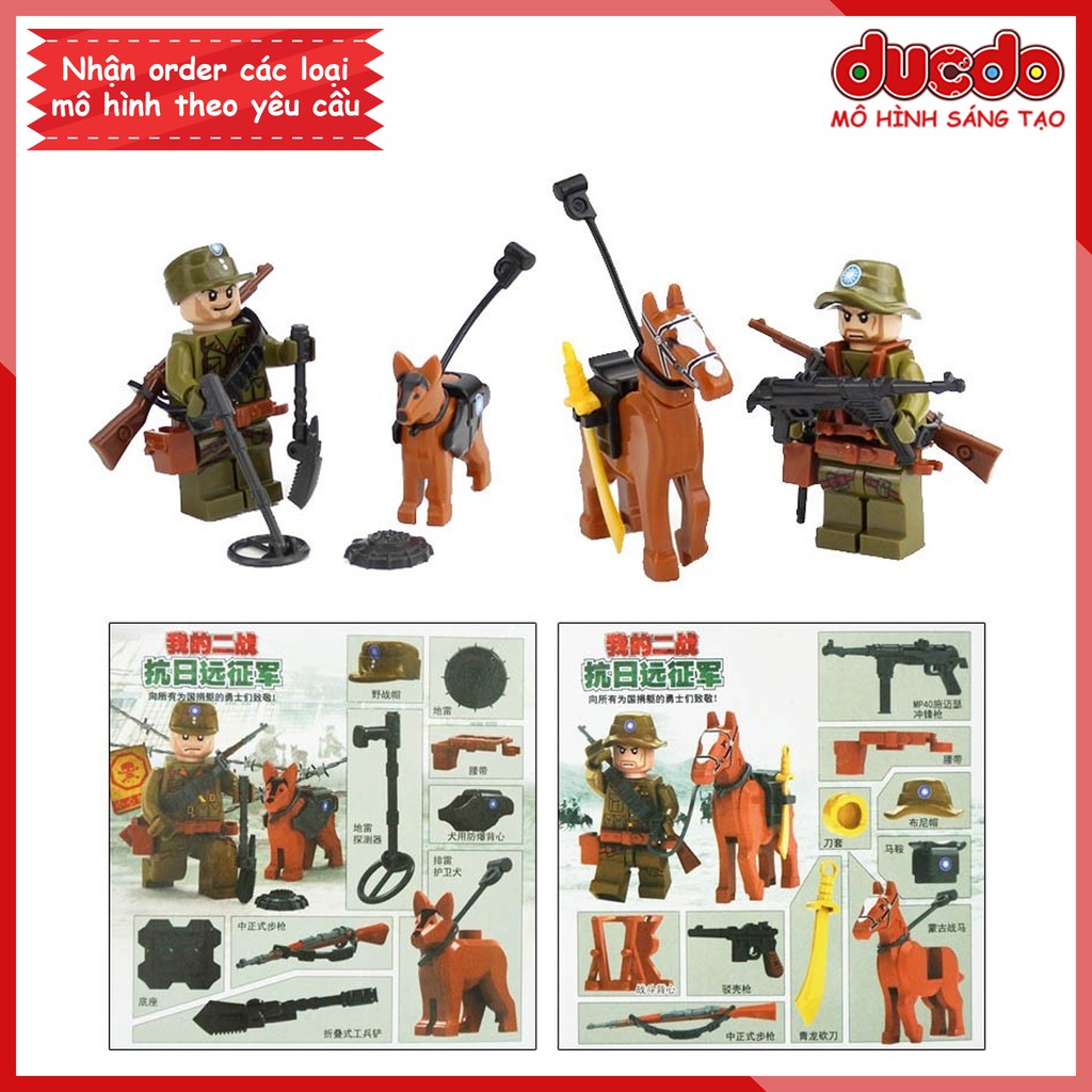 [Đóng túi] Combo đội quân Đài Loan thế chiến 2 - Đồ chơi Lắp ghép Xếp hình Mini Minifigures lính Army WW2 D71001 Mô hình