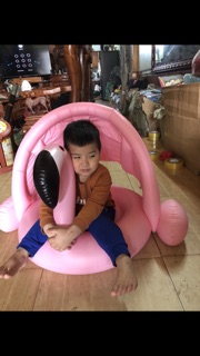 Phao Bơi Trẻ Em Thiên Nga Hồng Có mái che