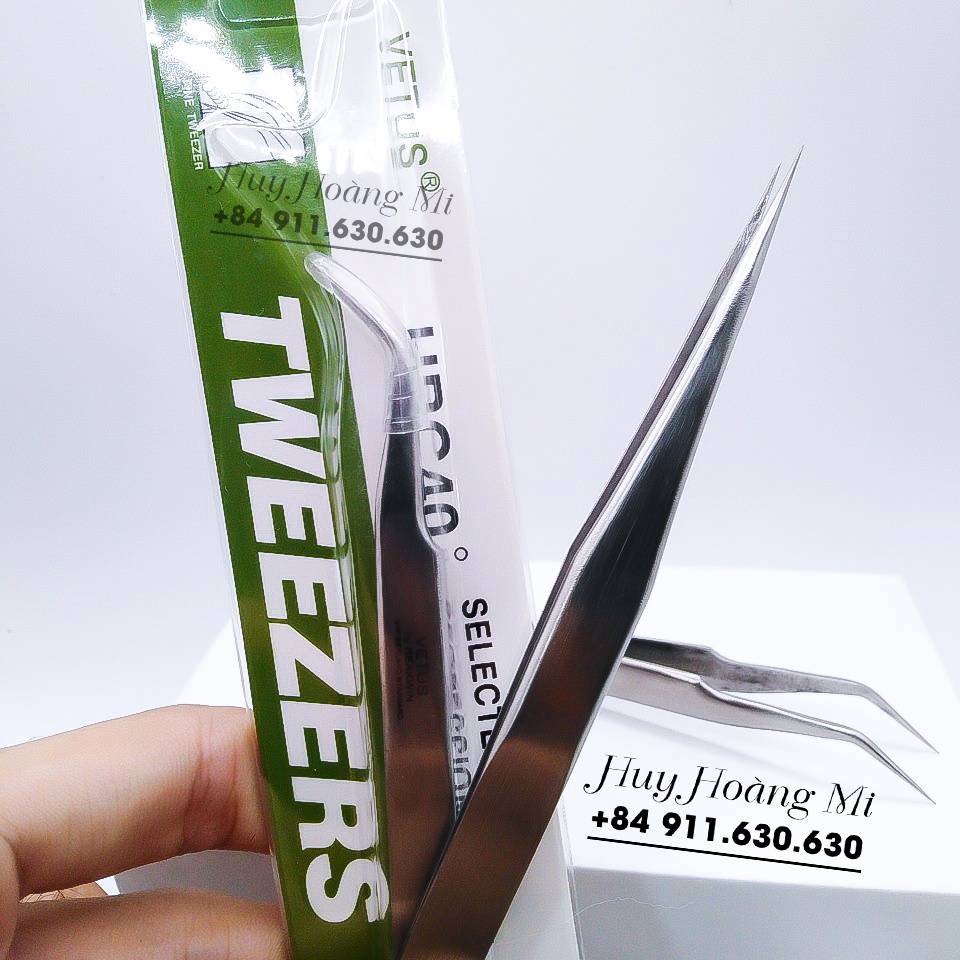 Cặp Nhíp Vetus (Cong Trơn + Thẳng Trơn) - Dụng Cụ Nối Mi Cao Cấp - Mi Fan Siêu Đều Đẹp - HUY HOÀNG MI