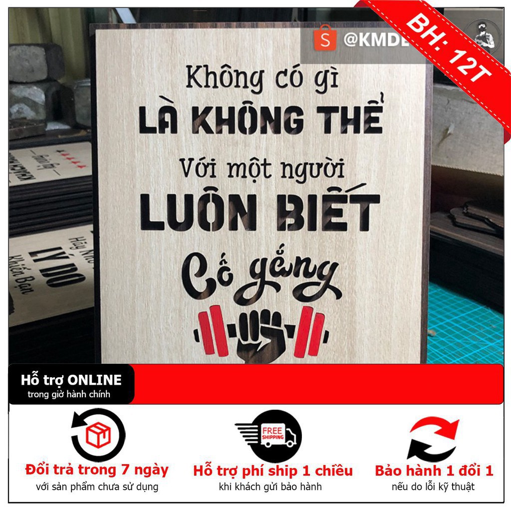 Tranh tạo động lực - mẫu câu "không có gì là không thể với một người luôn biết cố gắng"