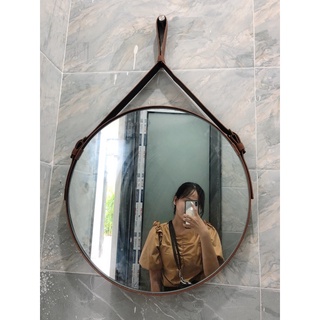 Gương tròn dây da D50 xinh yêu