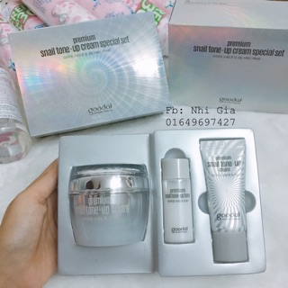 Set Kem Ốc Sên Dưỡng Trắng Da - Goodal Premium Snail Tone Up Cream